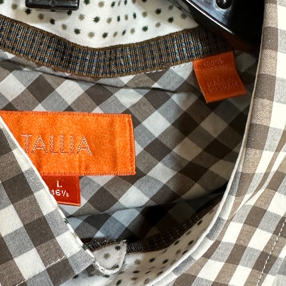 Tallia Men's Shirt Lot of 3 Large 16.5 Plaid Flip Cuff Long Sleeve Button Up - Picture 11 of 13